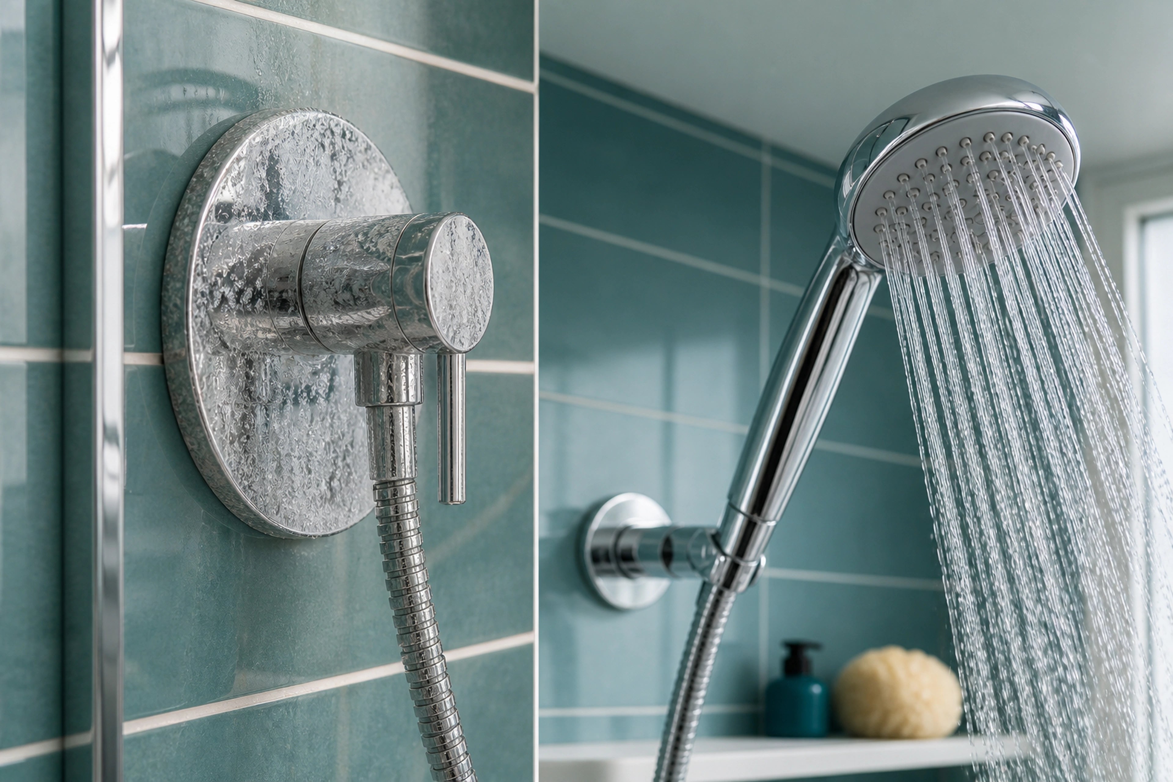 Eau coulant dans une douche